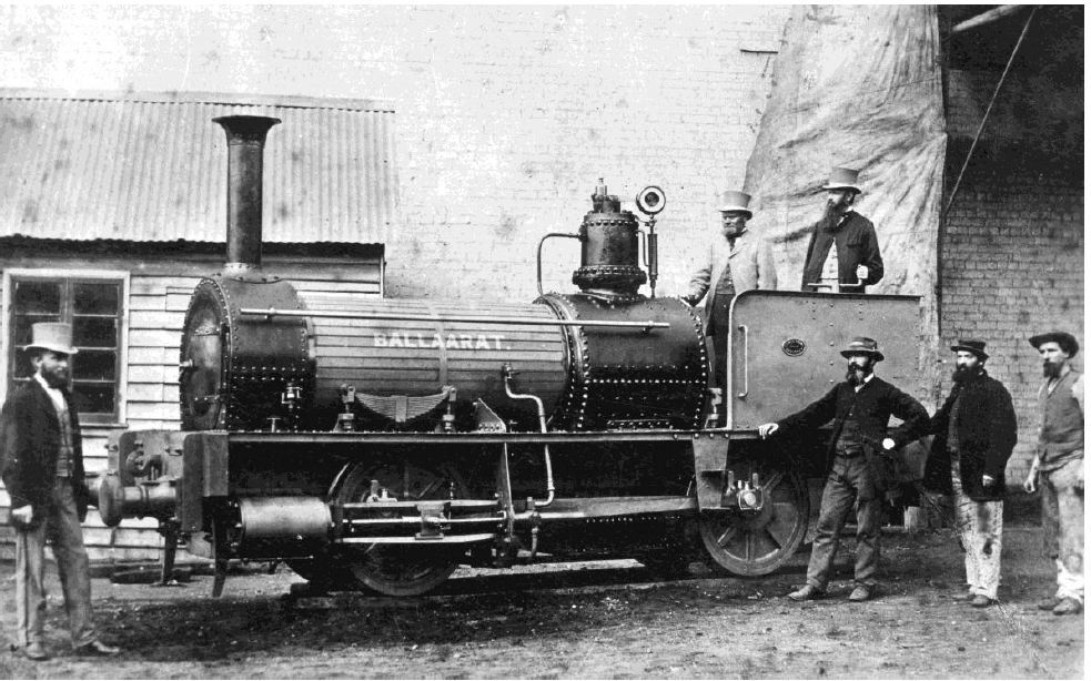  Photo: The Ballaarat steam engine at Victoria Foundry. In Weston Bate,’Lucky City : the first generation at Ballarat, 1851-1901’, Melbourne University Press, Melbourne, 2003